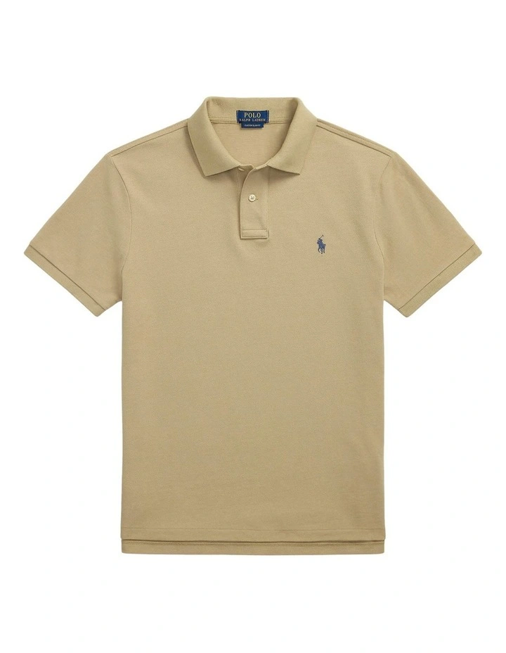 The Iconic Mesh Polo Shirt in Beige image 4