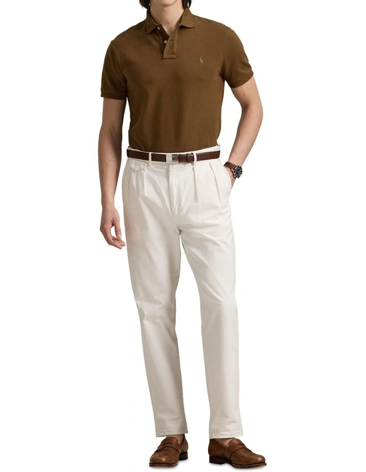 The Iconic Mesh Polo Shirt in Brown image 3