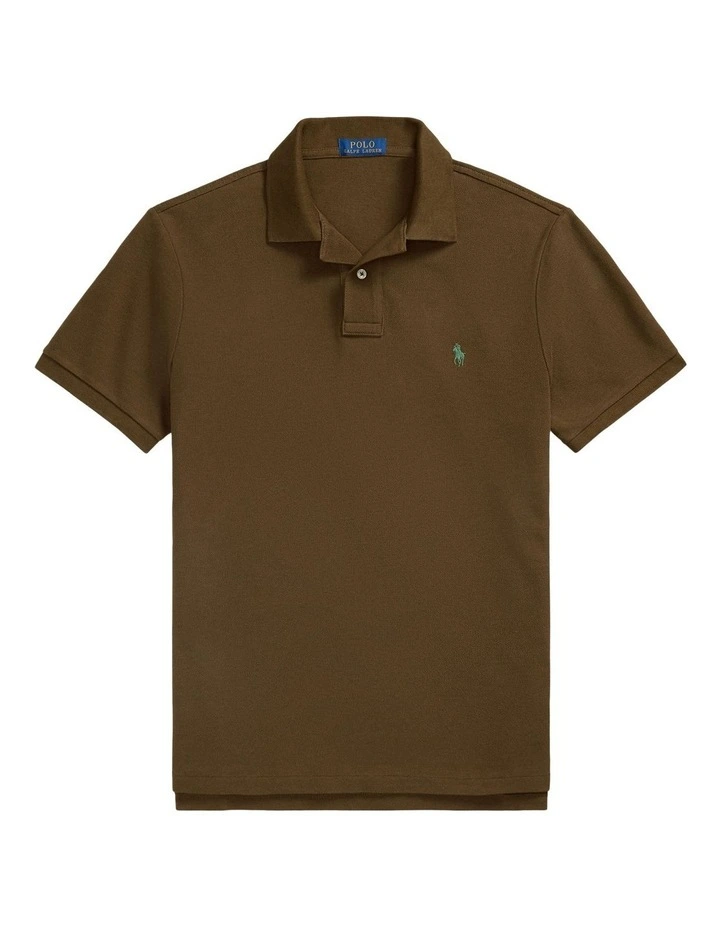 The Iconic Mesh Polo Shirt in Brown image 4