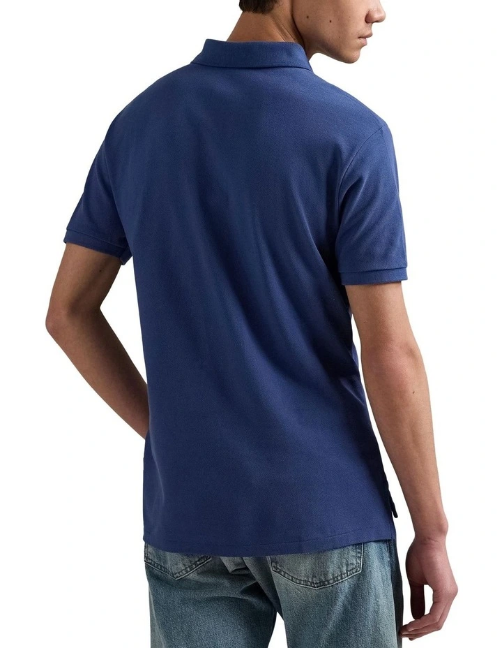 The Iconic Mesh Polo Shirt in Blue image 2