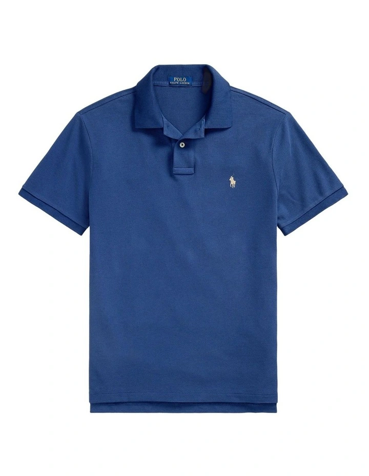 The Iconic Mesh Polo Shirt in Blue image 4