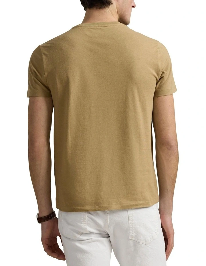 Custom Slim Fit Jersey Crewneck T-shirt in Beige image 2
