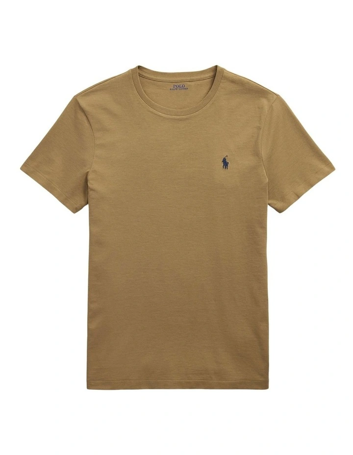 Custom Slim Fit Jersey Crewneck T-shirt in Beige image 4