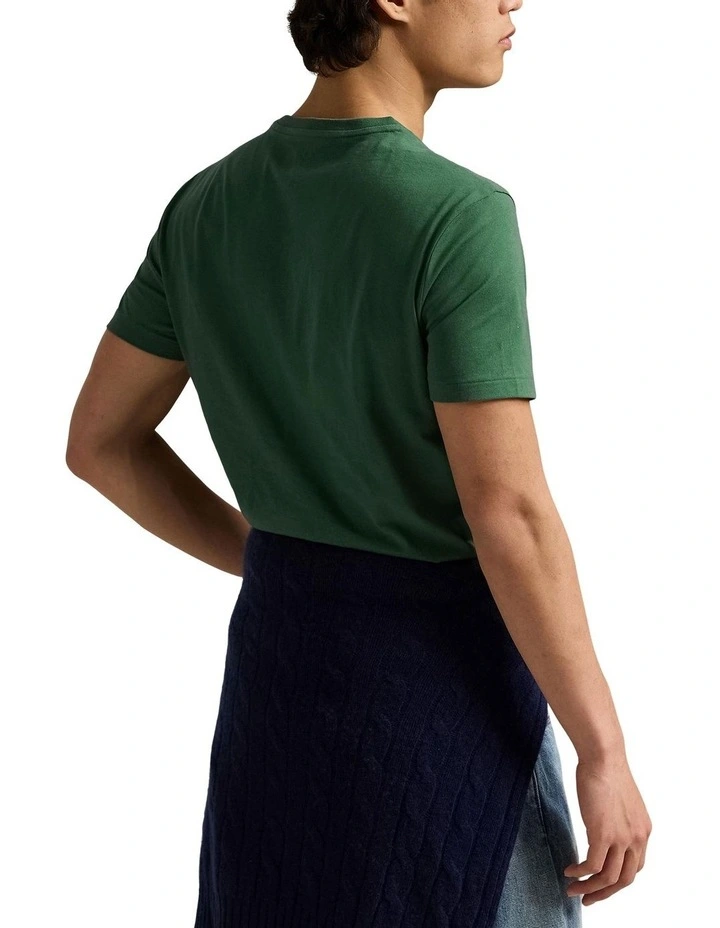 Custom Slim Fit Jersey Crewneck T-shirt in Green image 2