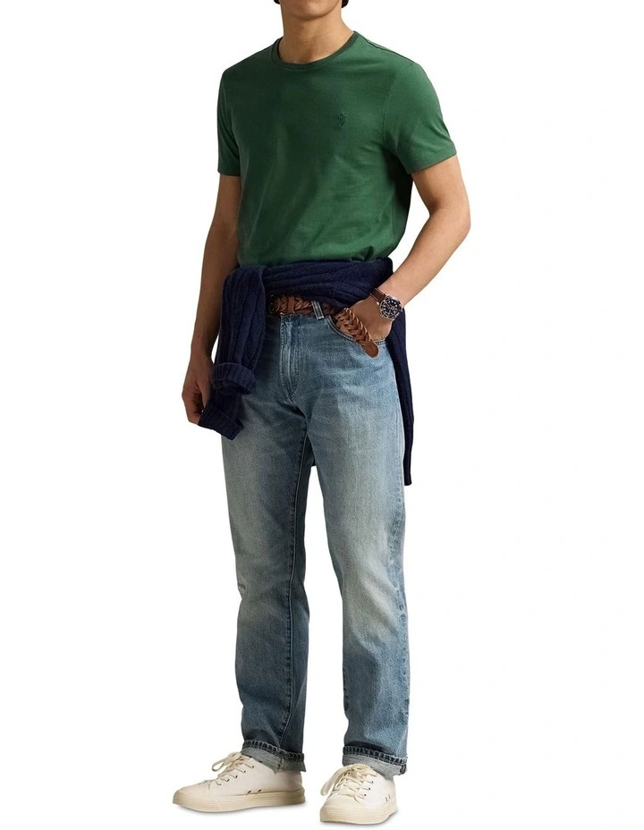 Custom Slim Fit Jersey Crewneck T-shirt in Green image 3