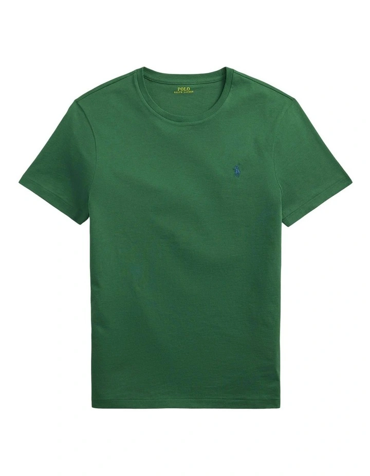 Custom Slim Fit Jersey Crewneck T-shirt in Green image 4