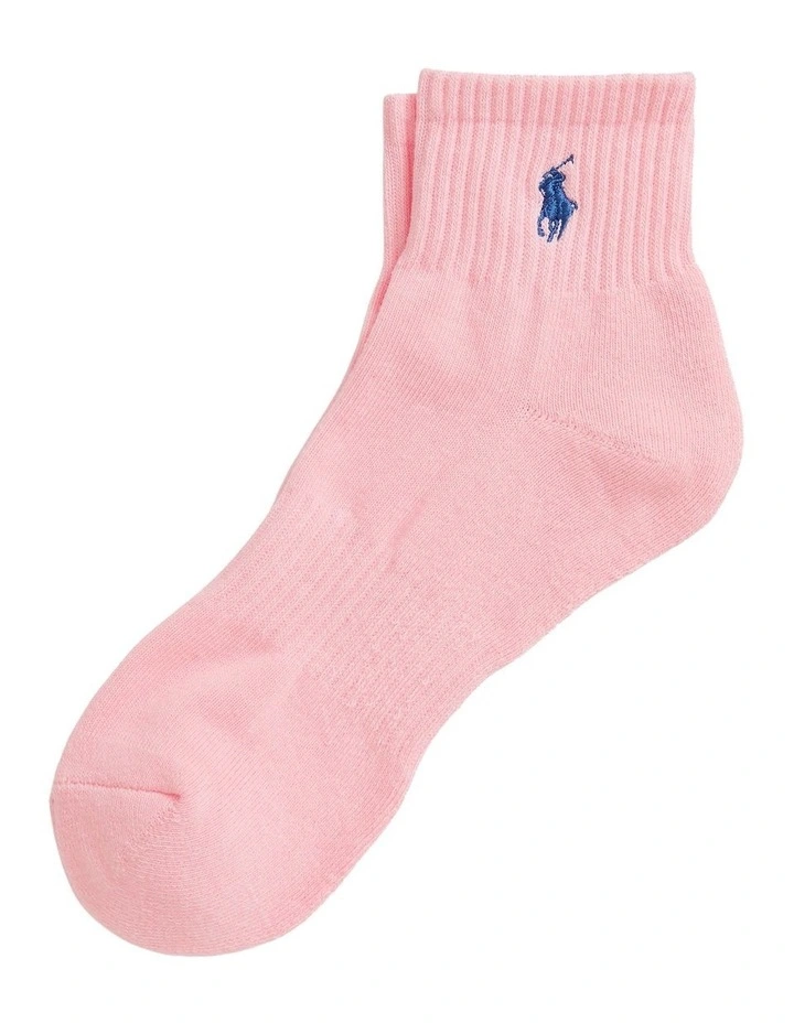 Cotton-Blend Quarter-Crew Socks in Pink image 1