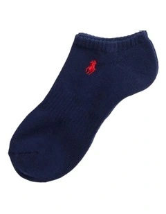 Cotton-Blend Low-Cut Socks in Blue