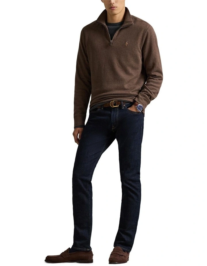 Estate Rib Quarter-Zip Pullover in Brown image 3