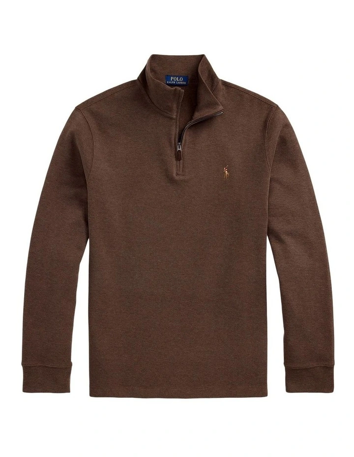 Estate Rib Quarter-Zip Pullover in Brown image 4