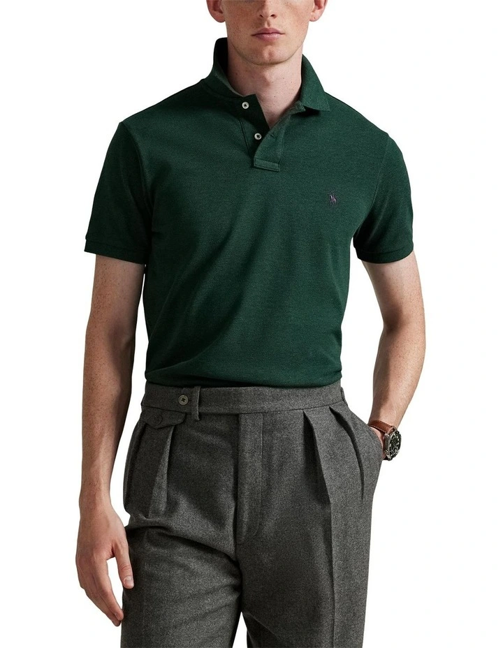 The Iconic Mesh Polo Shirt in Green image 1