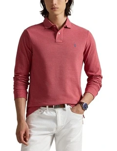 Custom Slim Fit Mesh Polo Shirt in Red
