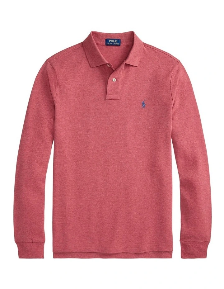 Custom Slim Fit Mesh Polo Shirt in Red image 4