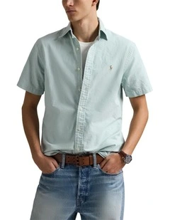 Classic Fit Plaid Oxford Shirt in Green