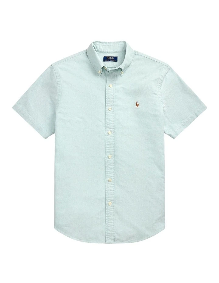 Classic Fit Plaid Oxford Shirt in Green image 4