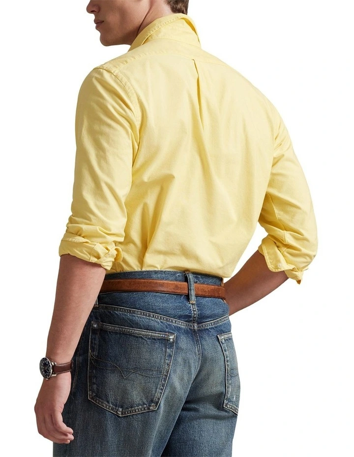 Classic Fit Garment-Dyed Oxford Shirt in Yellow image 2