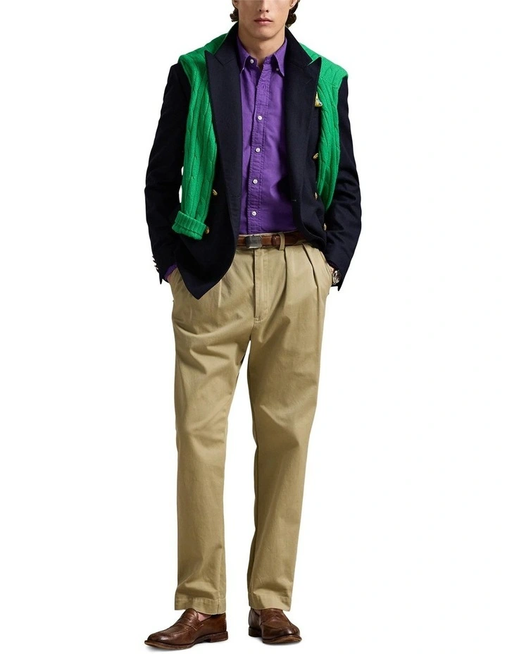 Classic Fit Garment-Dyed Oxford Shirt in Purple image 3