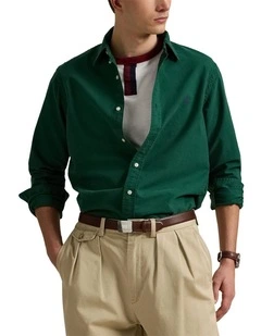 Classic Fit Garment-Dyed Oxford Shirt in Green