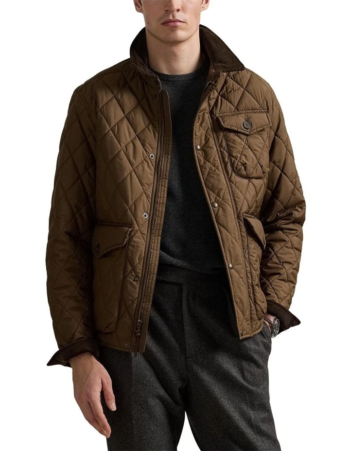 The Beaton Quilted Jacket in Brown image 1