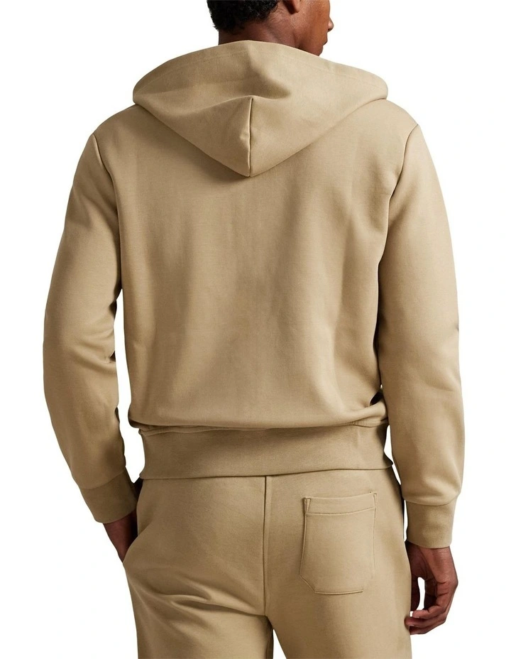 Double-Knit Full-Zip Hoodie in brown image 2
