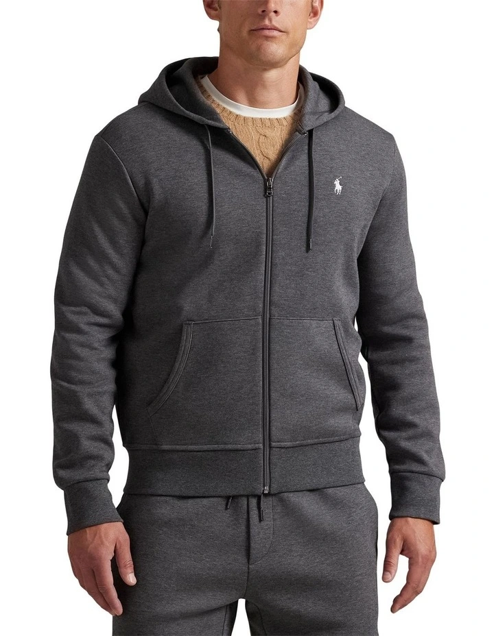 Double-Knit Full-Zip Hoodie in Grey image 1