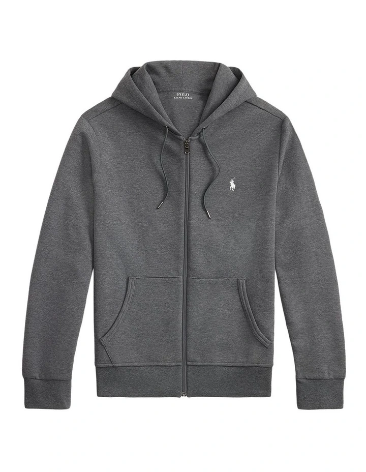 Double-Knit Full-Zip Hoodie in Grey image 4