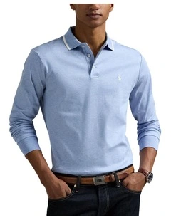 Custom Slim Fit Soft Cotton Polo Shirt in Blue