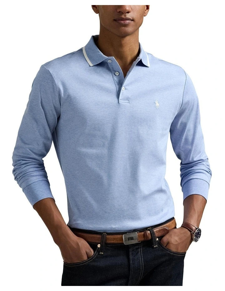Custom Slim Fit Soft Cotton Polo Shirt in Blue image 1