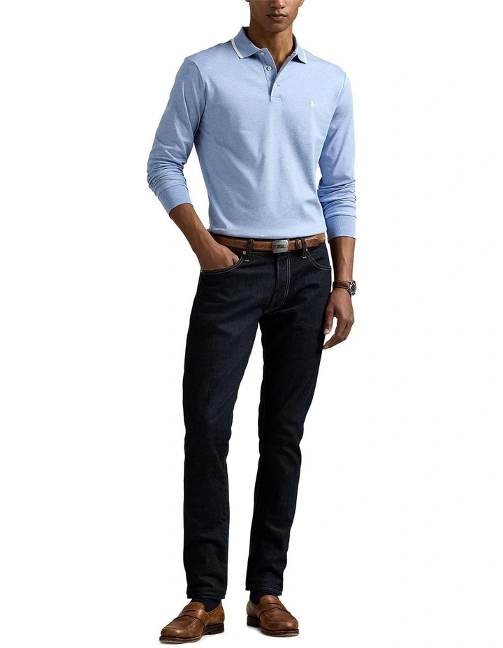 Custom Slim Fit Soft Cotton Polo Shirt in Blue image 3