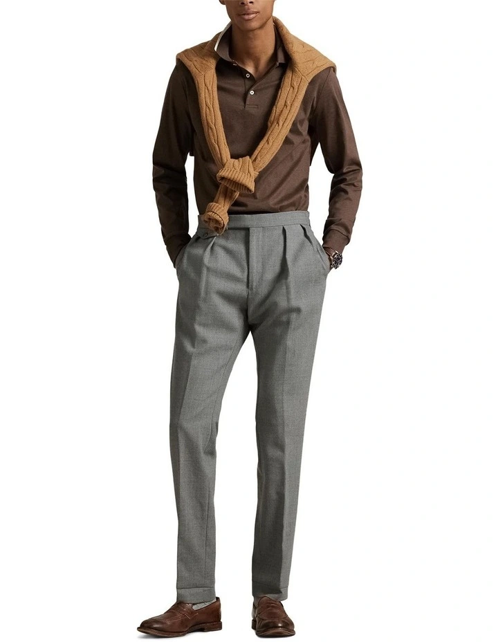 Custom Slim Fit Soft Cotton Polo Shirt in Brown image 3