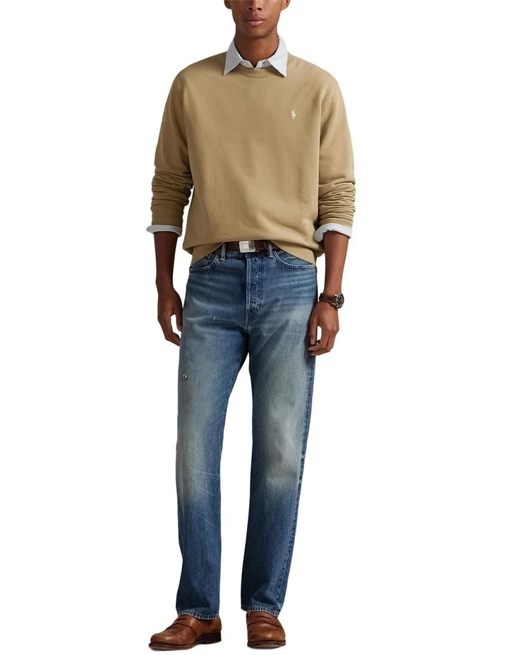 Loopback Fleece Sweatshirt in Beige image 3