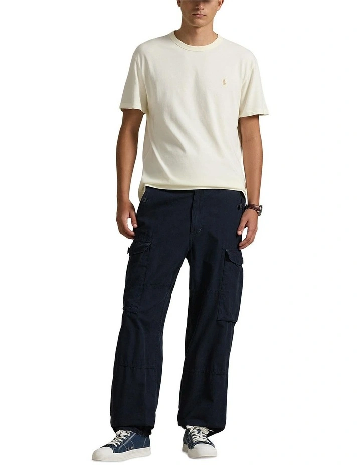 Classic Fit Jersey Crewneck T-shirt in Cream image 3