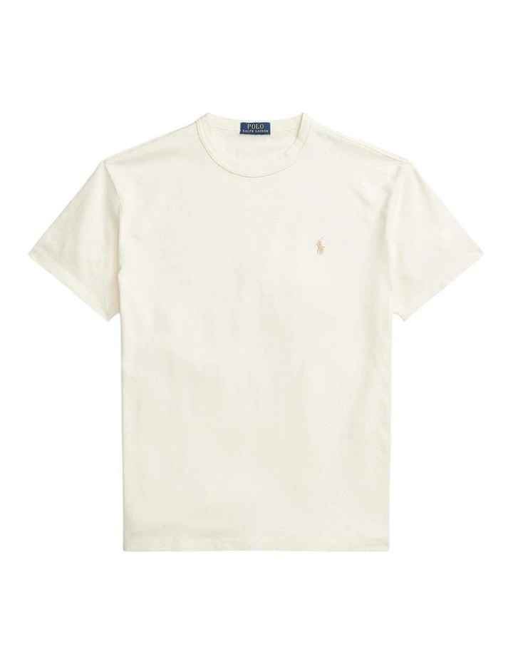 Classic Fit Jersey Crewneck T-shirt in Cream image 4