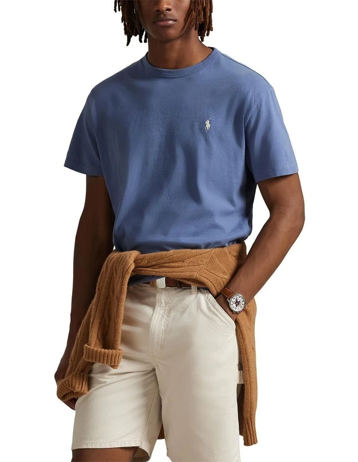 Classic Fit Jersey Crewneck T-shirt in Blue image 1