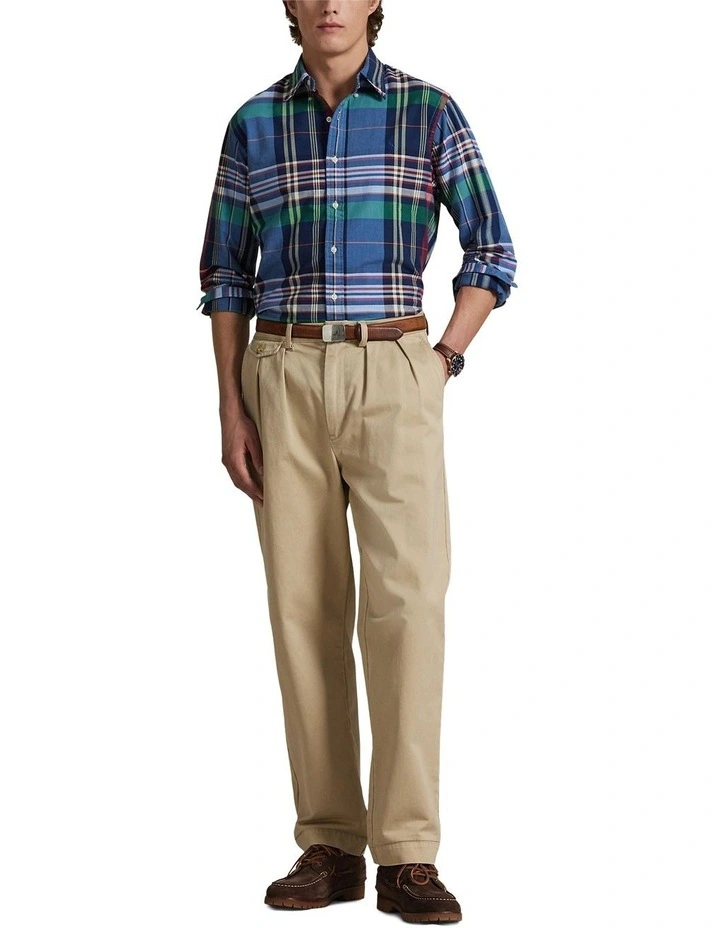 Classic Fit Plaid Oxford Shirt in Multi image 3