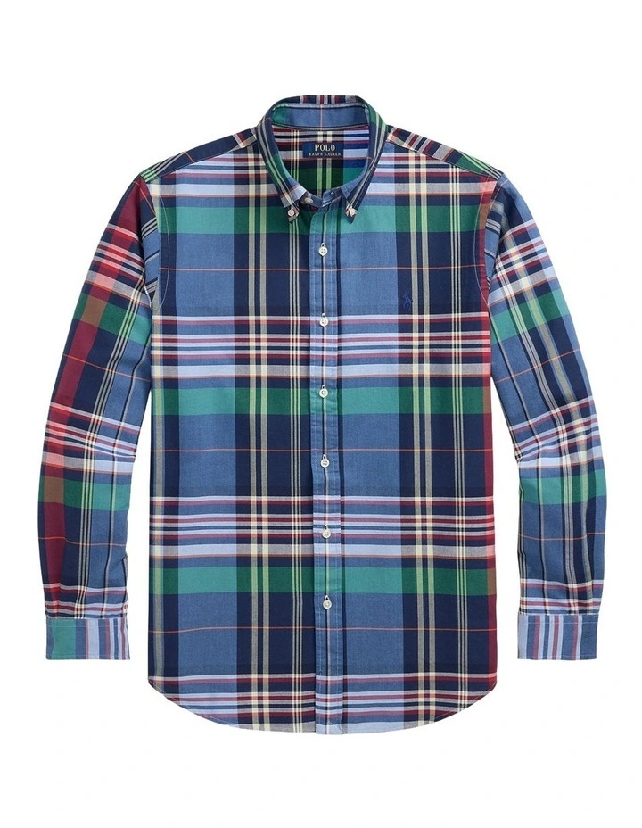 Classic Fit Plaid Oxford Shirt in Multi image 4
