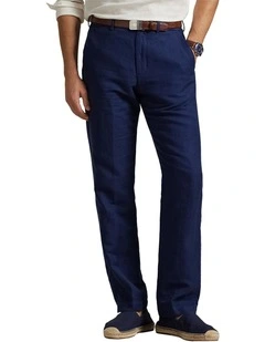 Straight Fit Houndstooth Twill Pant in Blue