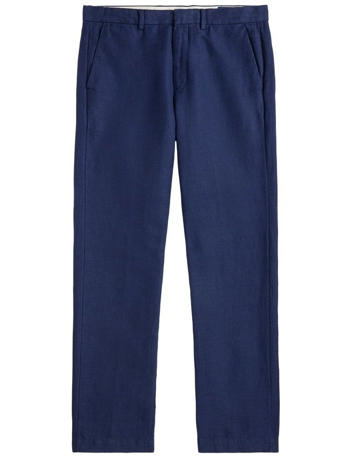 Straight Fit Houndstooth Twill Pant in Blue image 4