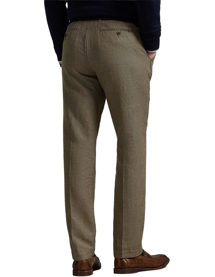 Straight Fit Houndstooth Twill Pant in Brown image 2