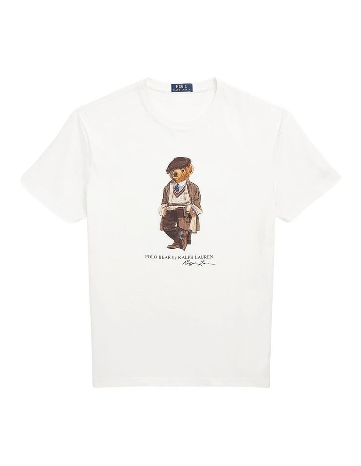 Classic Fit Polo Bear Jersey T-shirt in White image 4