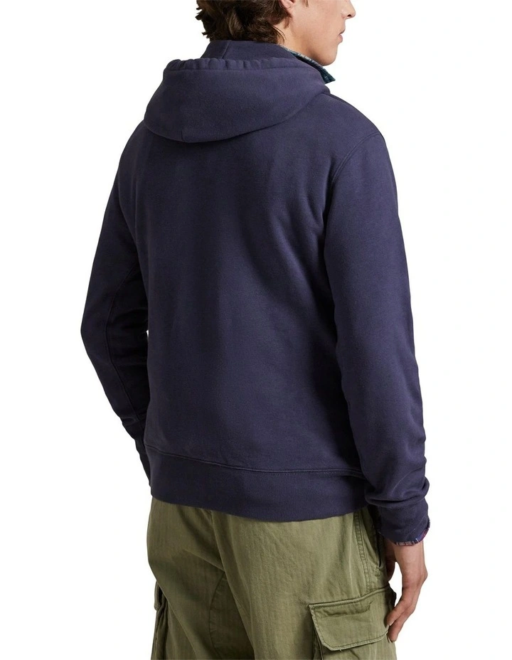 Polo Bear Fleece Hoodie in Blue image 2
