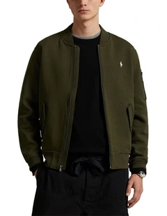 Double-Knit Flight Jacket in Green
