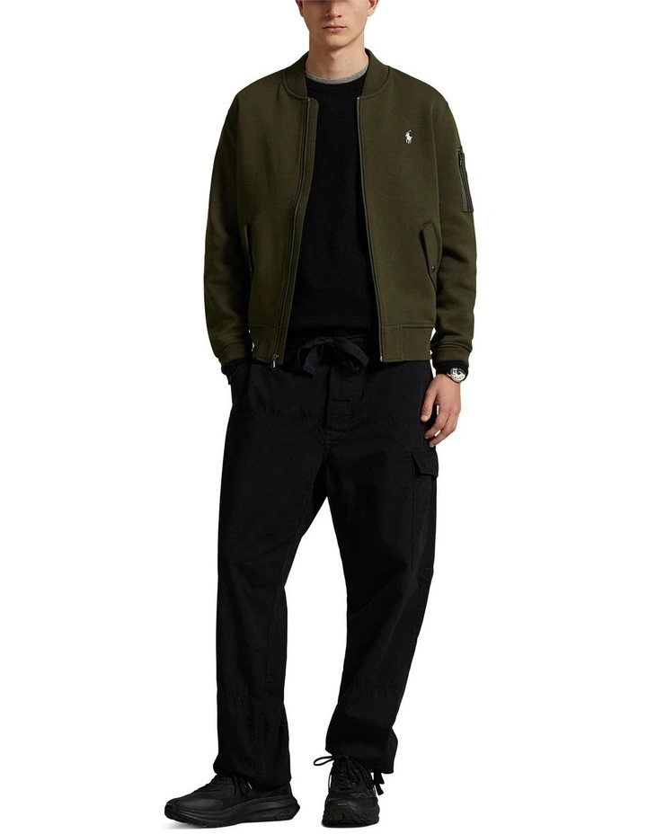 Double-Knit Flight Jacket in Green image 3