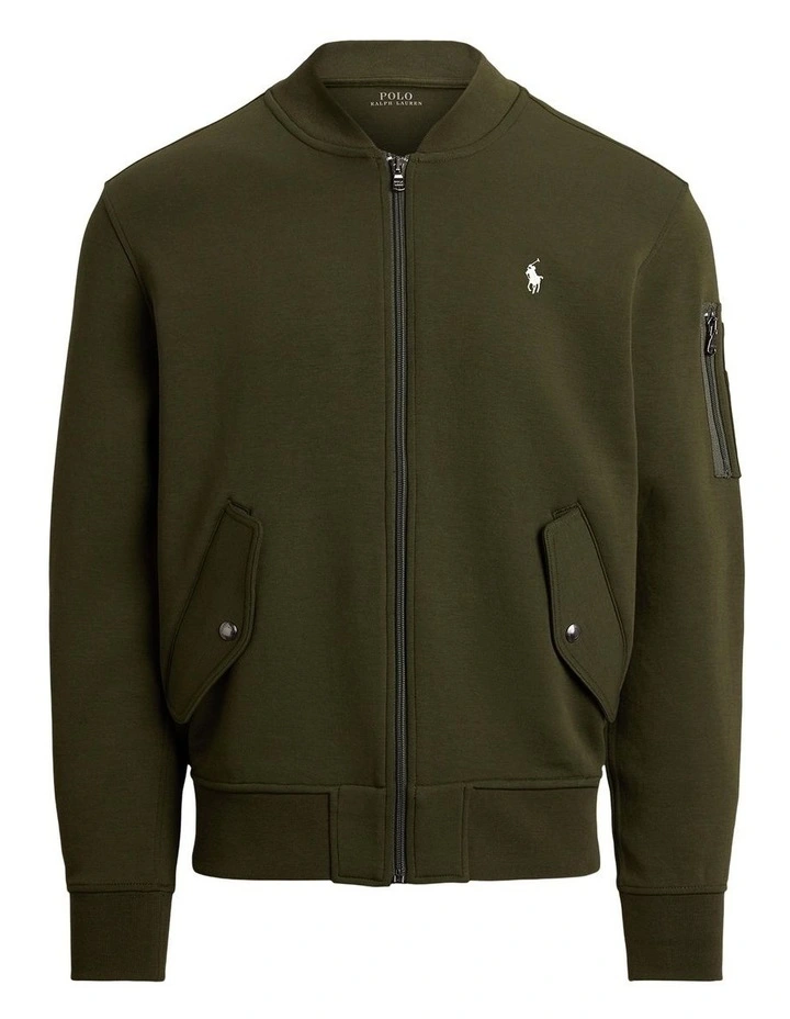 Double-Knit Flight Jacket in Green image 4