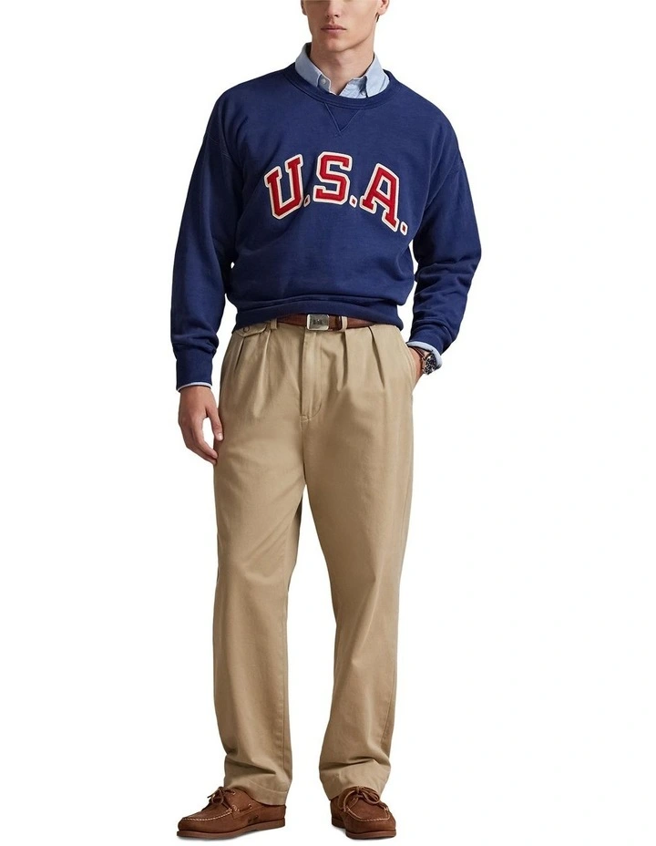 Vintage Fit USA Crewneck Sweatshirt in Blue image 3