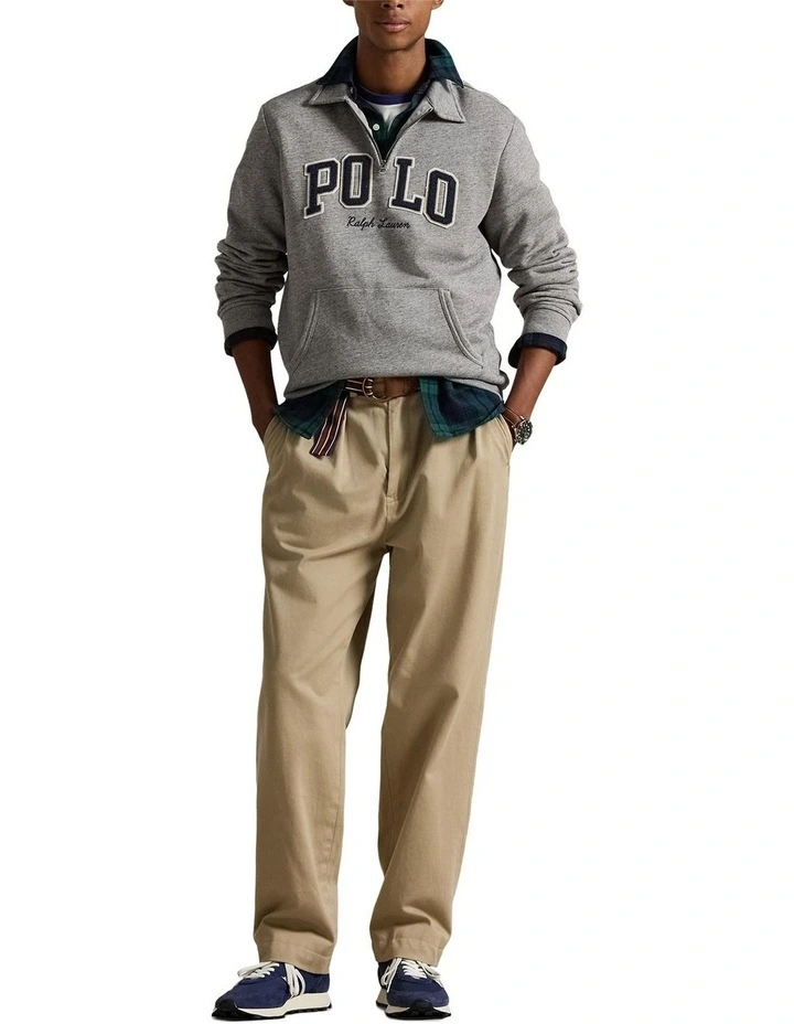 Logo Fleece Quarter-Zip Sweatshirt in Grey image 3