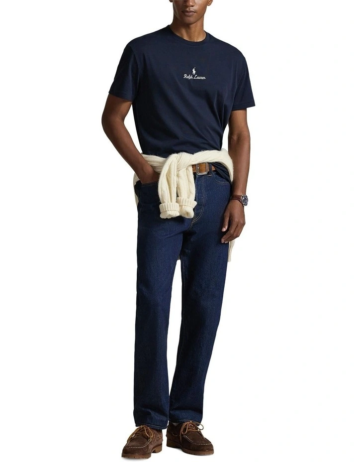 Classic Fit Logo Jersey T-shirt in Blue image 3