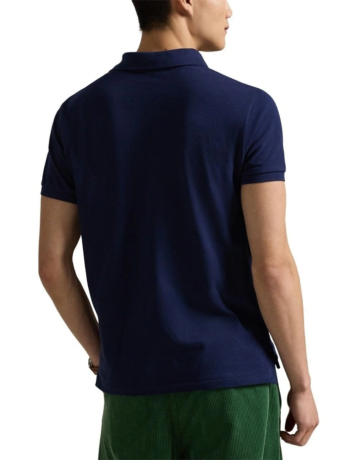 Custom Slim Fit Embroidered Polo in Blue image 2