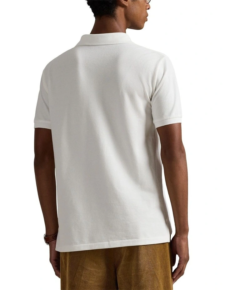 Custom Slim Fit Dog-Embroidered Polo in White image 2