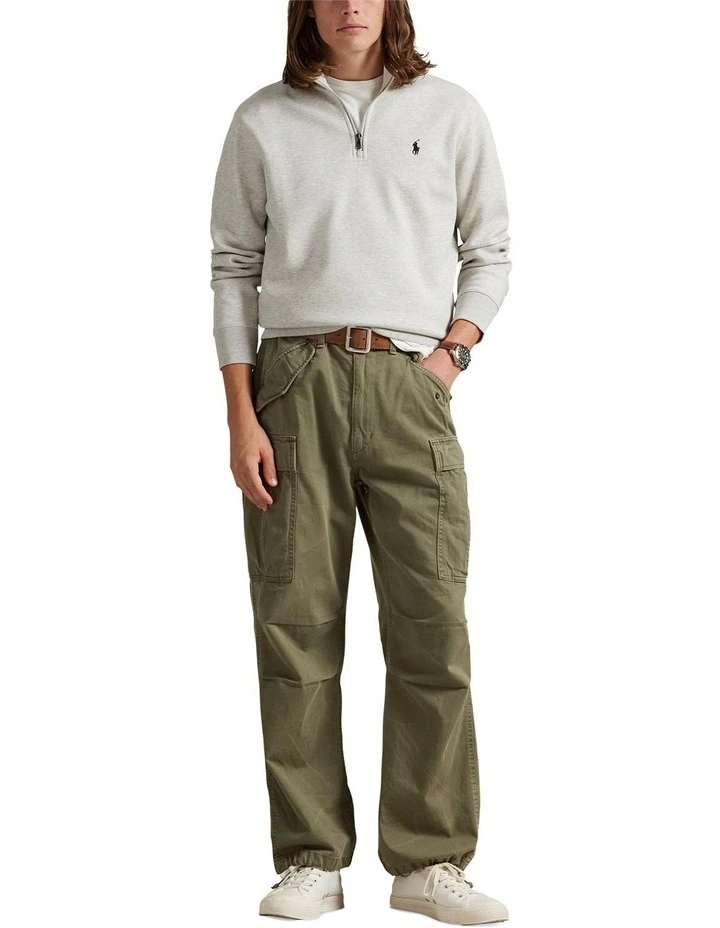 Double-Knit Quarter-Zip Pullover in Grey image 3